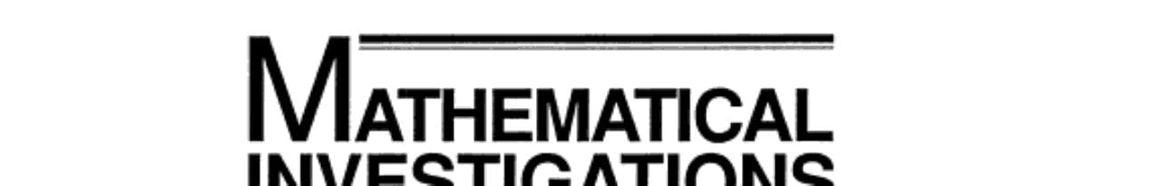 Mathematical Investigations: a series of situational lessons book 2