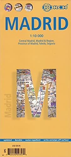Laminated Madrid Map by Borch (English Edition)