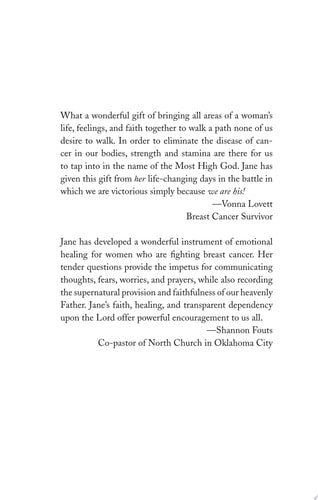 A Jar for My Tears: A Journal of Prayer and Healing for Women with Breast Cancer