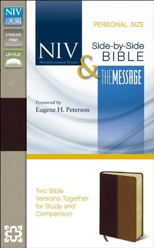 NIV, The Message, Side-by-Side Bible, Personal Size, Imitation Leather, Burgundy/Brown