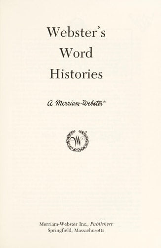 Webster's Word Histories