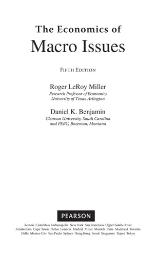 The Economics of Macro Issues (Pearson Series in Economics)