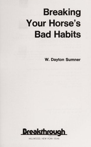 Breaking Your Horse's Bad Habits