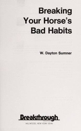 Breaking Your Horse's Bad Habits