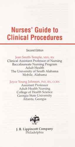 Nurses' Guide to Clinical Procedures