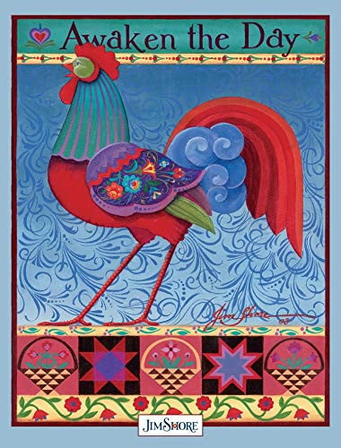 Awaken the Day Lined Journal (Quiet Fox Designs) Americana Cover Art by Jim Shore, Inspiring Quotes Throughout, and Over 100 Pages of Extra-Thick Paper in a Hardcover Diary with Red Placeholder Ribbon