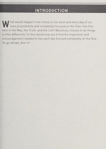 ONE--A Daily Devotional: One Way, One Truth, One Life