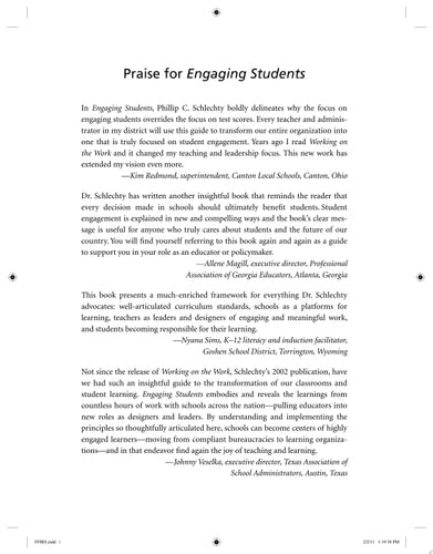 Engaging Students: The Next Level of Working on the Work