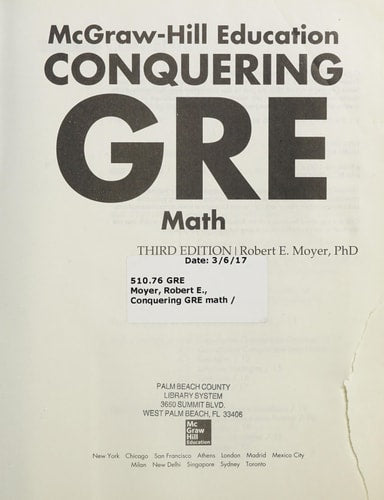 McGraw-Hill Education Conquering GRE Math, Third Edition