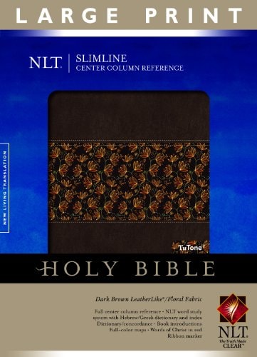 Slimline Reference Bible NLT, Large Print, TuTone Center Column Reference edition