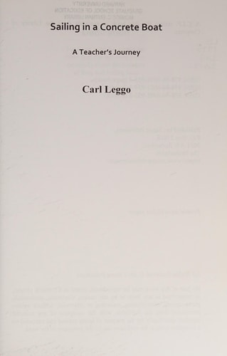 Sailing in a Concrete Boat: A Teacher's Journey (Social Fictions)