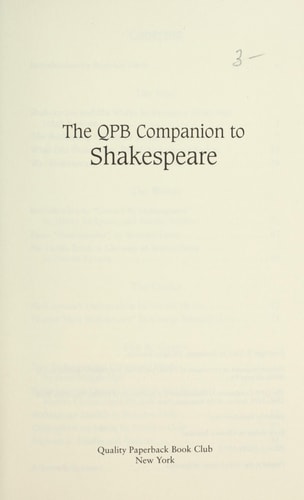 The QPB Companion to Shakespeare