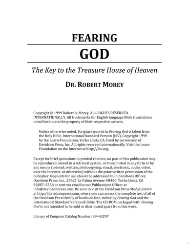 Fearing God: The Key to the Treasure House of Heaven with CDROM