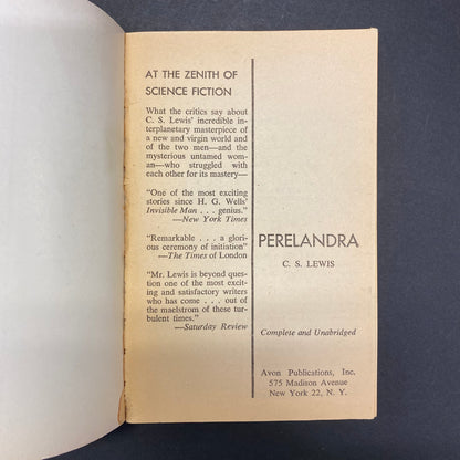 Perelandra - C. S. Lewis - 1944