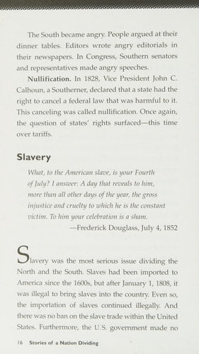 Nextext Stories in History: Student Text A Nation Dividing, 1800-1860