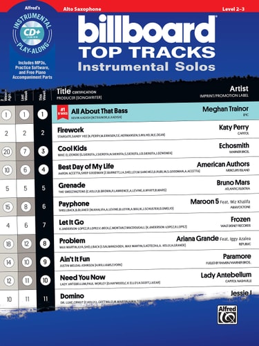 Billboard Top Tracks Instrumental Solos: Alto Sax, Book & CD (Instrumental Solos Series)