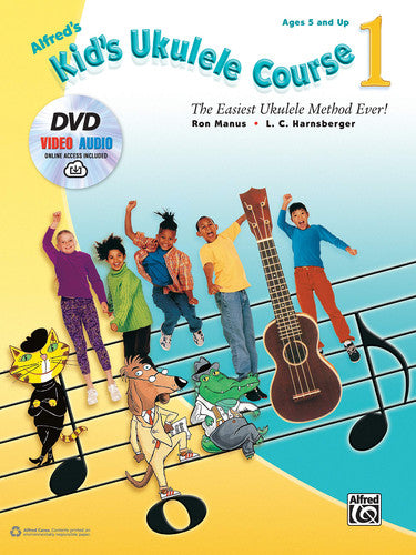 Alfred's Kid's Ukulele Course 1 The Easiest Ukulele Method Ever!, Book, DVD & Online Video/Audio