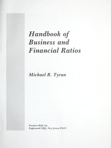 Handbook of Business and Financial Ratios