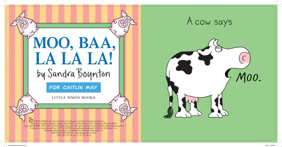 Moo, Baa, La La La!: Oversized Lap Board Book