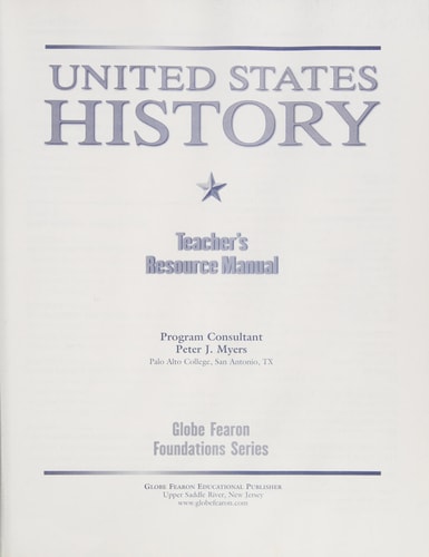 United States History (Globe Fearon Foundations Series)