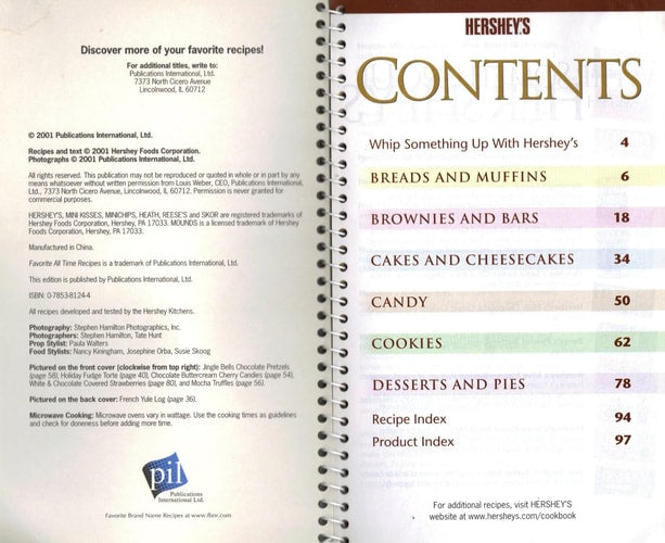 Favorite All Time Recipes Hershey's Holiday Collection