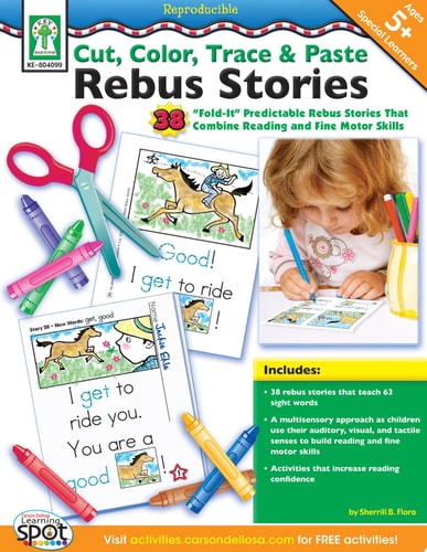 Cut, Color, Trace & Paste Rebus Stories, Grades K - 2