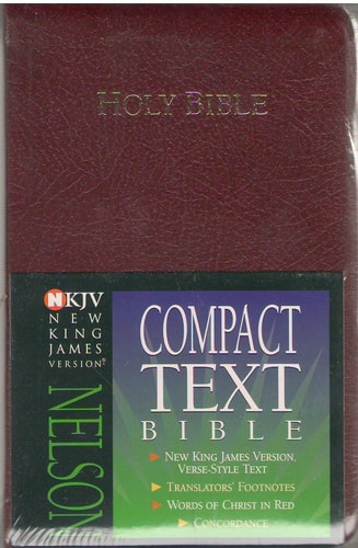 Nelson Compact Text Bible: New King James Version, Burgundy, Bonded Leather
