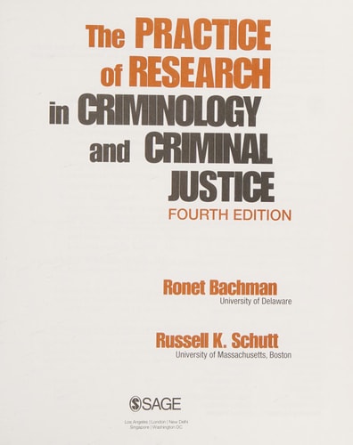 The Practice of Research in Criminology and Criminal Justice