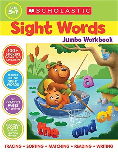 Scholastic Sight Words Jumbo Workbook 300+ Practice Pages Targeting the Top 100 High-Frequency Words