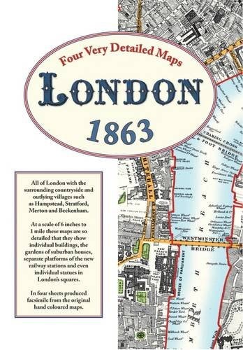 Four Very Detailed LONDON MAPS 1863: All of London and Outlying Villages Such As Hampstead, Stratford, Merton and Beckenham, Slipcased