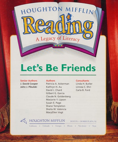 Houghton Mifflin Reading: Student Anthology Grade 1.2 2001