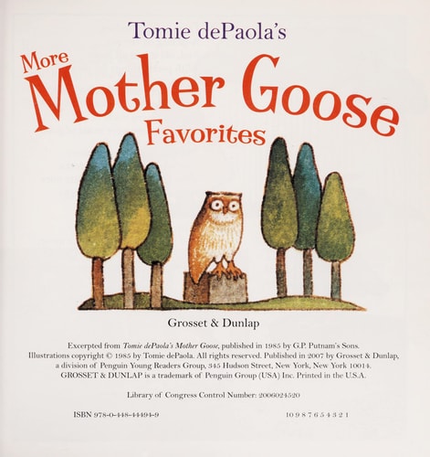 Tomie dePaola's More Mother Goose Favorites