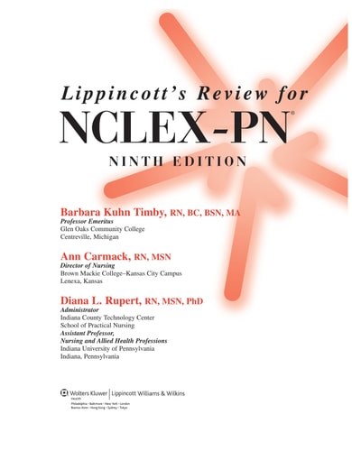 Lippincott Review for NCLEX-PN (Lippincott's Review for NCLEX-PN), Ninth Edition (Timby, Lippincott's Review for NCLEX-PN)