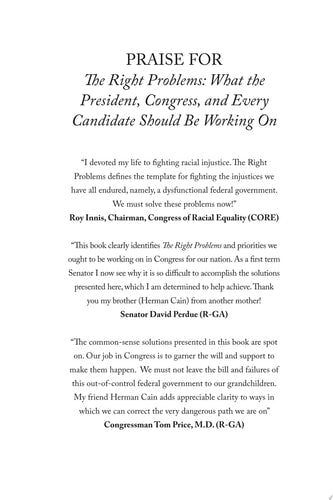 The Right Problems: What the President, Congress, and Every Candidate Should Be Working On
