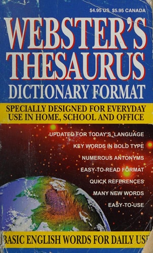 Websters Thesaurus: Dictionary Format, Basic English Words for Daily Use
