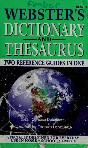 Webster's Dictionary and Thesaurus: Easy-to-read Format