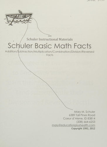 Schuler Basic Math Facts: Addition/Subtraction/Multiplication/Combination/Division/Reversed Facts (Schuler Math)