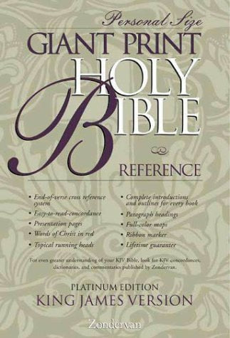 KJV Holy Bible Giant Print Reference, Personal Size Platinum Edition