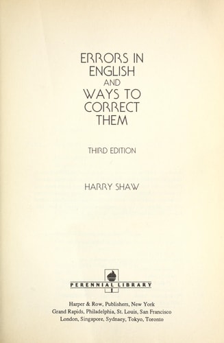Errors in English and Ways to Correct Them