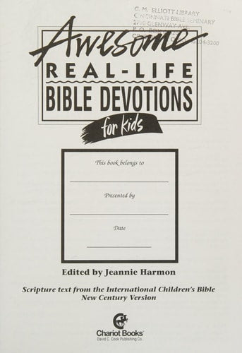 Awesome Real-Life Bible Devotions for Kids