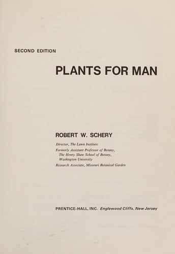 Plants for man