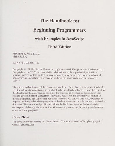The Handbook for Beginning Programmers with Examples in JavaScript
