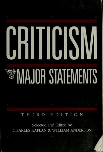 Criticism: Major Statements