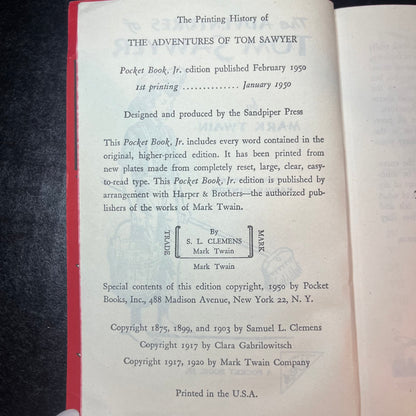 The Adventures of Tom Sawyer - Mark Twain - Scarce - 1950