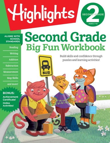 Second Grade Big Fun Workbook 256 Pages of Puzzle-Based Practice in Math, Reading, Science and More, A Fun Second Grade Workbook for Kids to Build School Skills