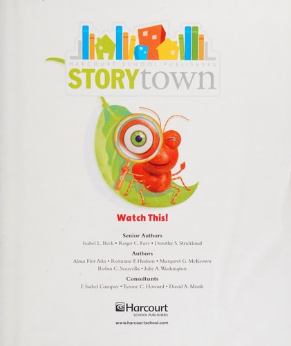Harcourt School Publishers Storytown: Student Edition Watch This! Level  1-5 Grade 1 2008