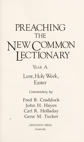Preaching the new Common Lectionary - Year A