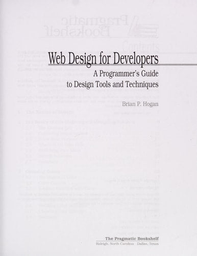Web Design for Developers: A Programmer's Guide to Design Tools and Techniques