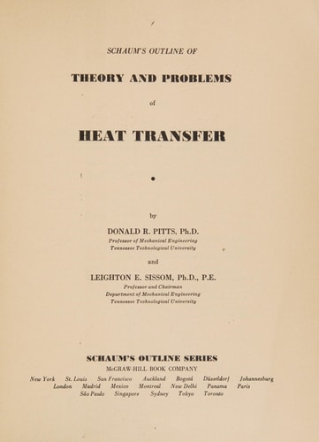 Schaum's Outline of Theory and Problems of Heat Transfer (Schaum's Outlines)