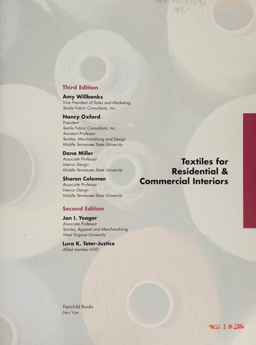 Textiles for Residential and Commercial Interiors 3rd Edition